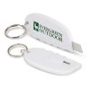 The Trends Mini Cutter Key Ring has a retractable blade with safety mechanism.  Available in White.  Can be branded. Great promo product.