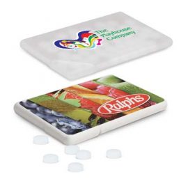 ﻿﻿The Trends Mint Card is a unique plastic card holding 7grams of sugar free mints. 2 colours & a great branded promotional product.