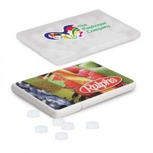 ﻿The Trends Mint Card is a unique plastic card holding 7grams of sugar free mints. 2 colours & a great branded promotional product.