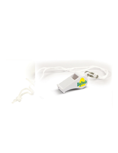 The Trends Collection Sports Whistle comes with a lanyard.  Available in White.  Can be branded with your logo.  Great for sports teams and events.