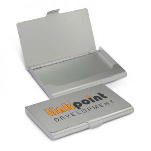 100743 TRENDS Aluminium Business Card Holder The Trends Collection Aluminium Business Card Case is a smart metal business card case which laser engraves to oxidised White colour. Great promotional product.