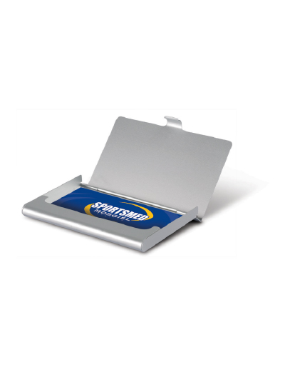 The Trends Collection Aluminium Business Card Case is a smart metal business card case which laser engraves to oxidised White colour. Great promotional product.