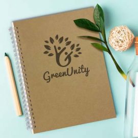 The Trends Note Pad is an A5 side opening notebook with 60 lined pages.  Made from 100% recycled paper.  Natural with wire binding.