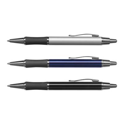 The Trends Collection Moritz Pen is a retractable brass barrel ball pen with soft rubber grip. 2 colours. Great branded pens & promotional products.