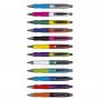 The Trends Collection Turbo Mix and Match is a retractable brass barrel ball pen with a soft rubber grip.  1452 colour combos. Great promo product.