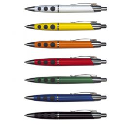 The Trends Collection Hilton Pen is a retractable plastic and metal ball pen.  It is available in 8 colours.  Blue ink available.  Can be branded with your logo.