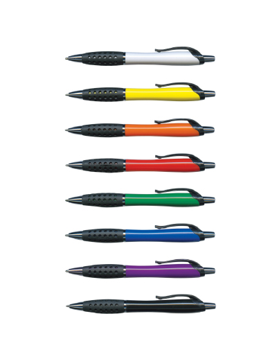 The Trends Dolphin Pen is a retractable plastic & metal ball pen with a soft rubber grip. Available in 7 colours. Great branded promo pen.