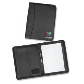 The Trends Bradford Zip Portfolio is a large portfolio with zip closure. A4 pad, pockets & pen loop. In Black. Great branded promo product.