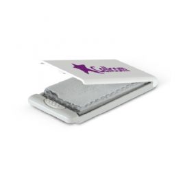The Trends Screen Cleaning Kit is a microfibre cloth for cleaning screens & glasses. White cloth with grey/white case - great promo product.