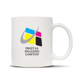 The Trends Collection Arabica Coffee mug is a 300ml D Handle stoneware coffee mug.  White inside, colour outside.  Great branded promotional drink ware.