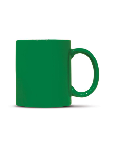 The Trends Collection Arabica Coffee mug is a 300ml D Handle stoneware coffee mug.  White inside, colour outside.  Great branded promotional drink ware.