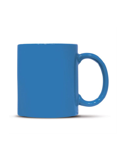 The Trends Collection Arabica Coffee mug is a 300ml D Handle stoneware coffee mug.  White inside, colour outside.  Great branded promotional drink ware.