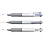 The Trends Multi pen is a plastic ball pen with rubber grip. 3 coloured refills - Red, Blue & Black. Great branded practical promotional pen.
