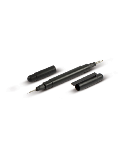 The Trends Collection Pocket Screw Driver Set is a unique screw driver set with 4 interchangeable screw drivers.  In Black.  Great promotional product with your logo.