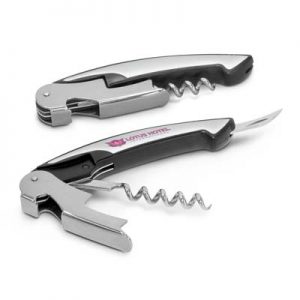 The Trends Classic Wine Waiters Knife is a smart wine waiters knife complete with corkscrew, bottle opener & foil cutter. Great branded promotional product.