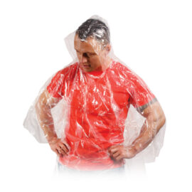 The Trends Emergency Rain Coat is hooded and waterproof.  Supplied folded in a compact plastic polybag.  Great event promo product.  In clear with full colour label.