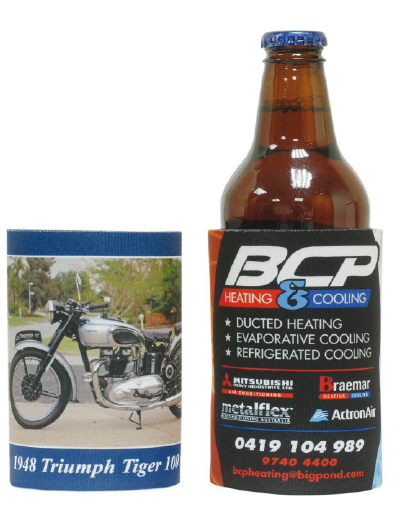 The Trends Collection Neoprene Stubby Holder is a classic stubby holder.  Fits most stubbies & cans.  Great branded promotional product for all.