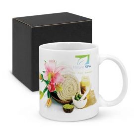 The Trends Madrid Coffee Mug is a 300ml ceramic coffee mug.  Available in White.  Great branded promotional drink ware product.
