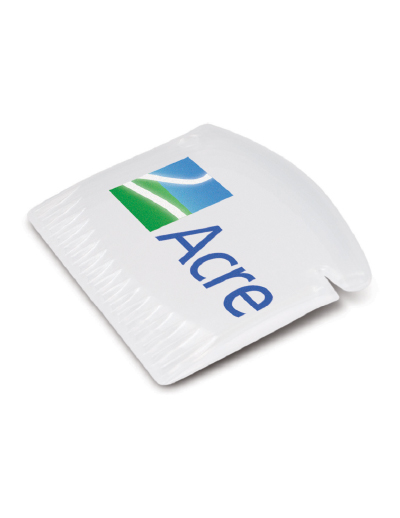 The Trends Collection Compact Ice Scraper is easy to handle and store being small! Durable grooved teeth for snow and ice removal. Great branded winter promo product.