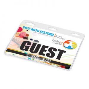 The Trends Clear Vinyl ID Holder holds a 102mm x 72mm insert card.  Card can be provided and can be printed on.  Great branded practical event product.