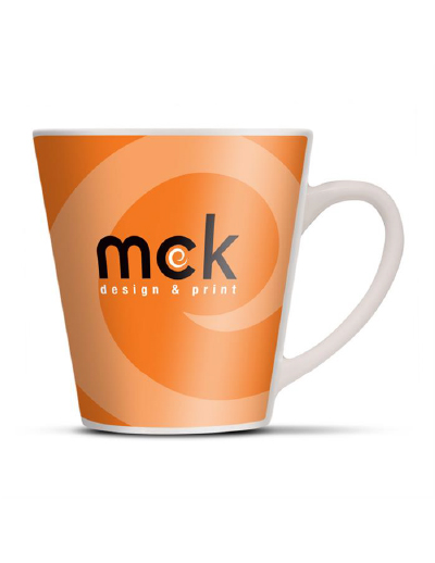 The Trends Collection Latte Coffee Mug is a 300ml latte style ceramic coffee mug.  Sublimation printing.  Great branded hospitality or drink ware promotional product.