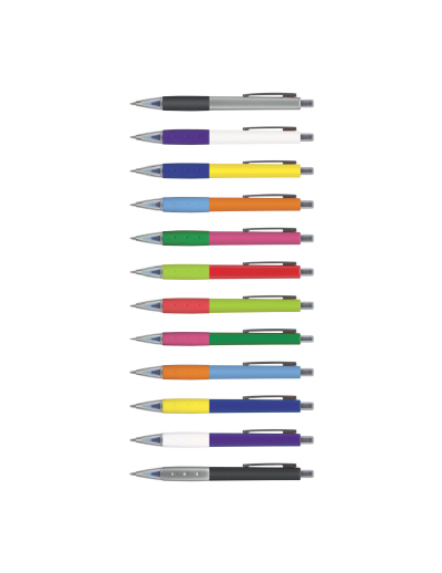 105585 Trends Collection Ace Pen The Trends Collection Ace pen is a retractable plastic ball pen with a soft touch lacquered grip. Mix n Match . Great branded promotional pen product.