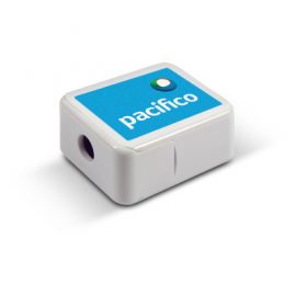 The Trends Collection Pencil Sharpener  holds its own shavings.  Easy disposable.  Great branded promotional product for kids, schools and tourism retail.