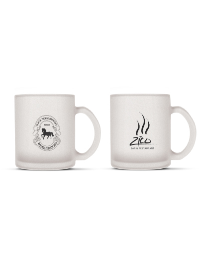 The Trends Venetian Glass Coffee Mug is a frosted 300ml glass coffee mug. Great branded promotional glass mug or corporate gift.