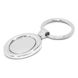 The Trends Oval Metal Key Ring is a metal oval key ring with shiny chrome finish.  Great branded promotional key ring product.