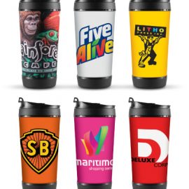 The Trends Collection Perka Coffee Cup is a thermal 450ml sublimation printed mug.  Great branded promotional coffee cup - great for cafes and coffee bars!
