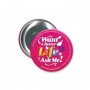 The Trends Collection Button Badge Round is a 90mm pin on button badge.  Full colour printing included in the price.  Great branded promotional badge for all occasions.