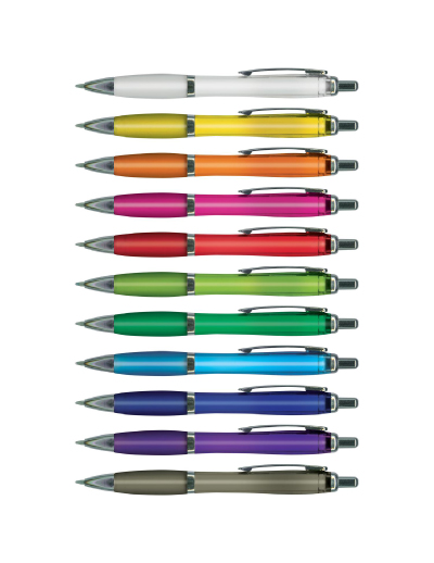 106093 Trends Vistro Translucent Pen The Trends Vistro Translucent Pen is a retractable plastic & metal ball pen with translucent barrel. 11 colours. Great promo pen product.
