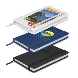 The Trends Alpha NoteBook is a luxury 80 lined page hard cover note book.  3 colours.  Great branded promotional stationery product
