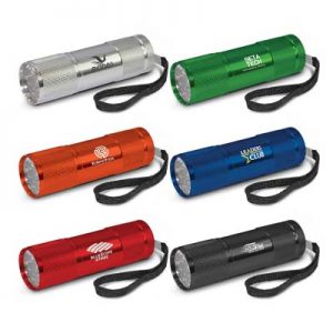 The Trends Nebula Torch is a good quality metal torch, 9 powerful LEDs. 6 colours. Great branded practical promotional torch product.