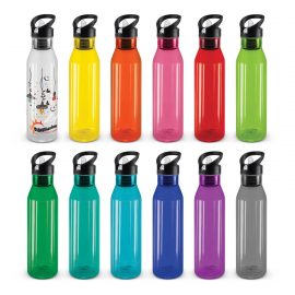 The Trends Nomad Bottle Translucent is a recyclable 750ml bottle. 12 colours. 3 lid styles. Great branded promotional drink ware product.