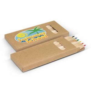 The Trends Coloured Pencil Pack is 6 assorted colour pencils in a cardboard box.  Available in Natural.  Great branded promotional stationery product.