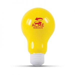 The Trends Stress Light Bulb is a light bulb shaped anti stress toy made from P.U. Available in Yellow & can be pad printed with your logo.