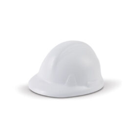 The Trends Collection Stress Hard Hat is a hard hat shaped anti stress top made from P.U.  White.  Great branded anti stress promotional product.