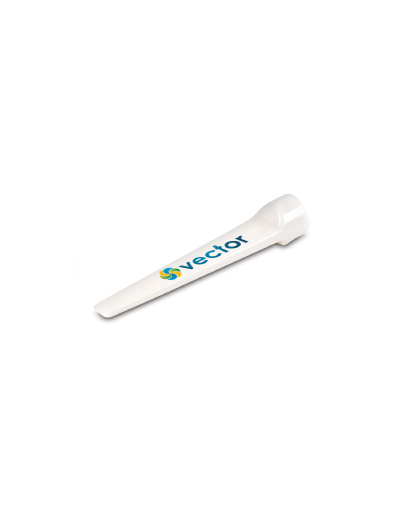 The Trends Collection Maxi Golf Tee is a tough nylon golf tee made specifically for drivers.  In White.  Great branded golf & sports promotional product.