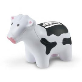 The Trends Stress Cow is a cow shaped anti stressed toy made from P.U.  White with Pink & Black Trim.  Great branded animal anti stress promo product.