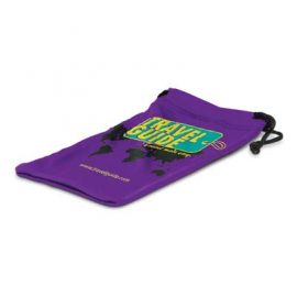 The Trends Microfibre Drawstring Pouch can be printed in full colour. Ideal for glasses, phones or lenses. Great branded promotional product.