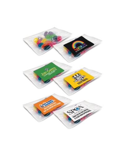 The Trends Collection Rainbow Jelly Beans are 30gm of high quality, NZ made jelly beans - assorted colours. Great branded corporate gift or promo products.