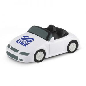 107051 TRENDS Stress Car The Trends Stress Car is a car shaped anti stress toy made from P.U. White with Black Trim. Great branded anti stress promotional product.