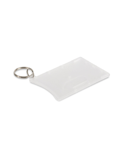 The Trends Collection Single Card Holder holds one plastic card comes with key ring attached.  Great branded promotional product for various business use.