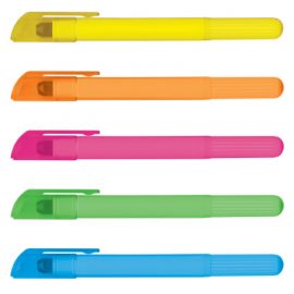 The Trends Collection Wax Highlighter is a highlighter manufactured from wax.  Never dries up.  Great branded promotional stationery products.  5 colours.