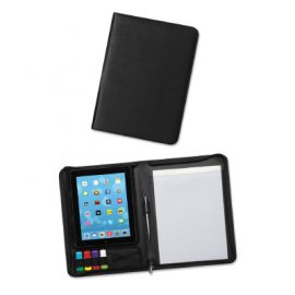 The Trends Collection Whitehall Tablet Portfolio is a table case or portfolio with secure zip closure.  A4 lined pad and multiple loops for storage.  Great branded promo product.