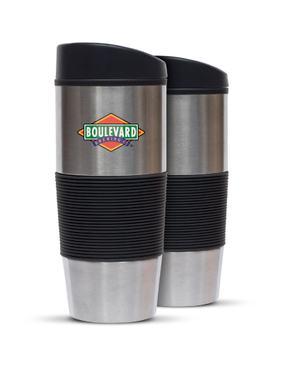The Trends Collection Ventura Thermal Mug is a large 450ml stainless steel double wall thermal mug. Great branded promotional drinkware product. In Silver.