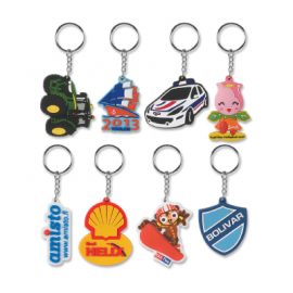 The Trends Collection PVC Key Rings are a flexible pvc rubber injected key rings.  4 colours included in price.  Great branded custom promotional products.