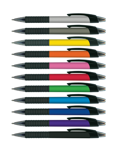107060 Trends Collection Cleo Pen The Trends Cleo Pen is a retractable plastic and metal ball pen with soft touch rubber grip. 10 colours. Great branded promo pen products.