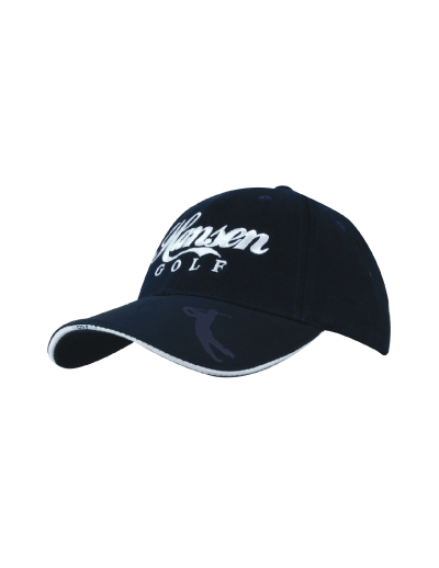 Headwear Professionals Brushed Heavy Cotton with Embossed Pu Peak Cap